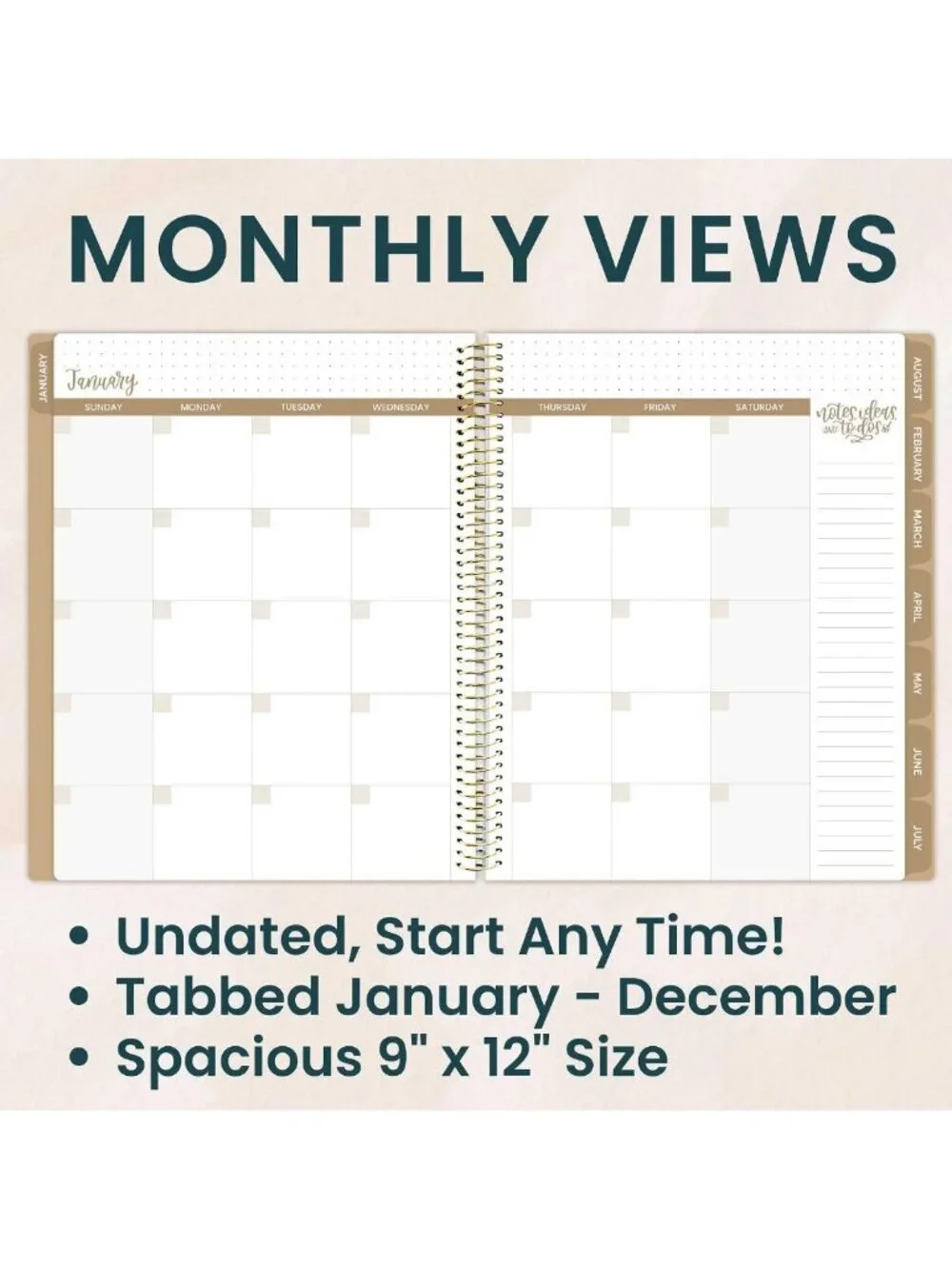 Ultimate Monthly & Weekly Undated Planner & Notebook - 9